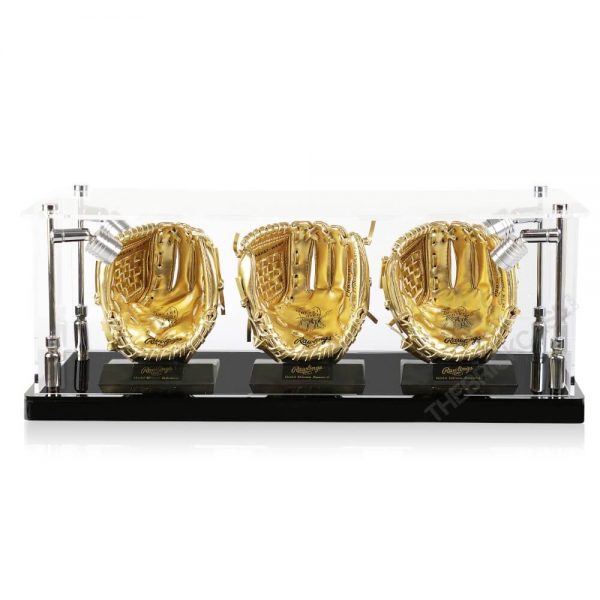 Mini Baseball Gloves Display Case - Front View BC0301-SPRW